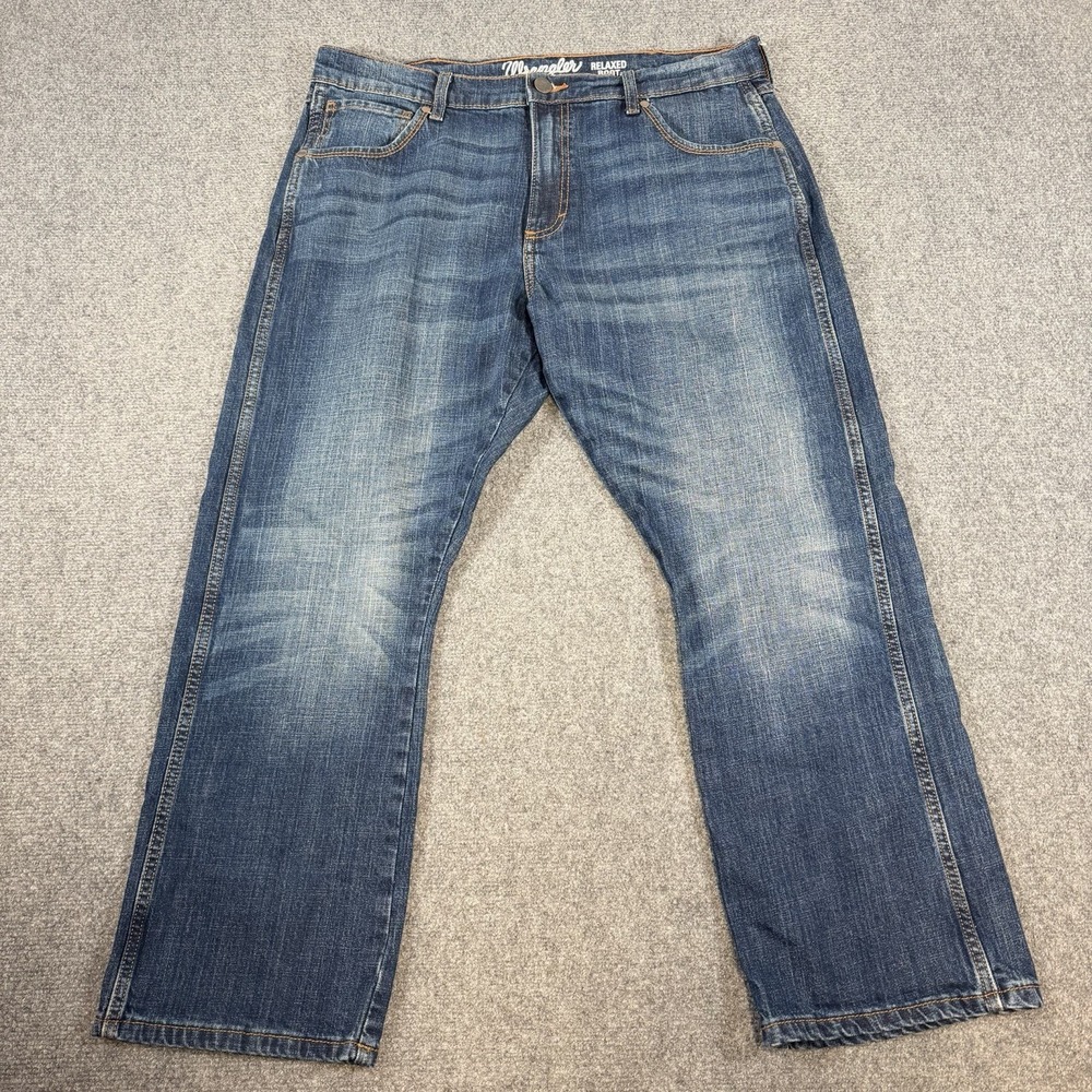 Wrangler Retro Jeans Mens 35x30 (Fits 35x29) Blue‎ Relaxed Boot Cowboy Stretch